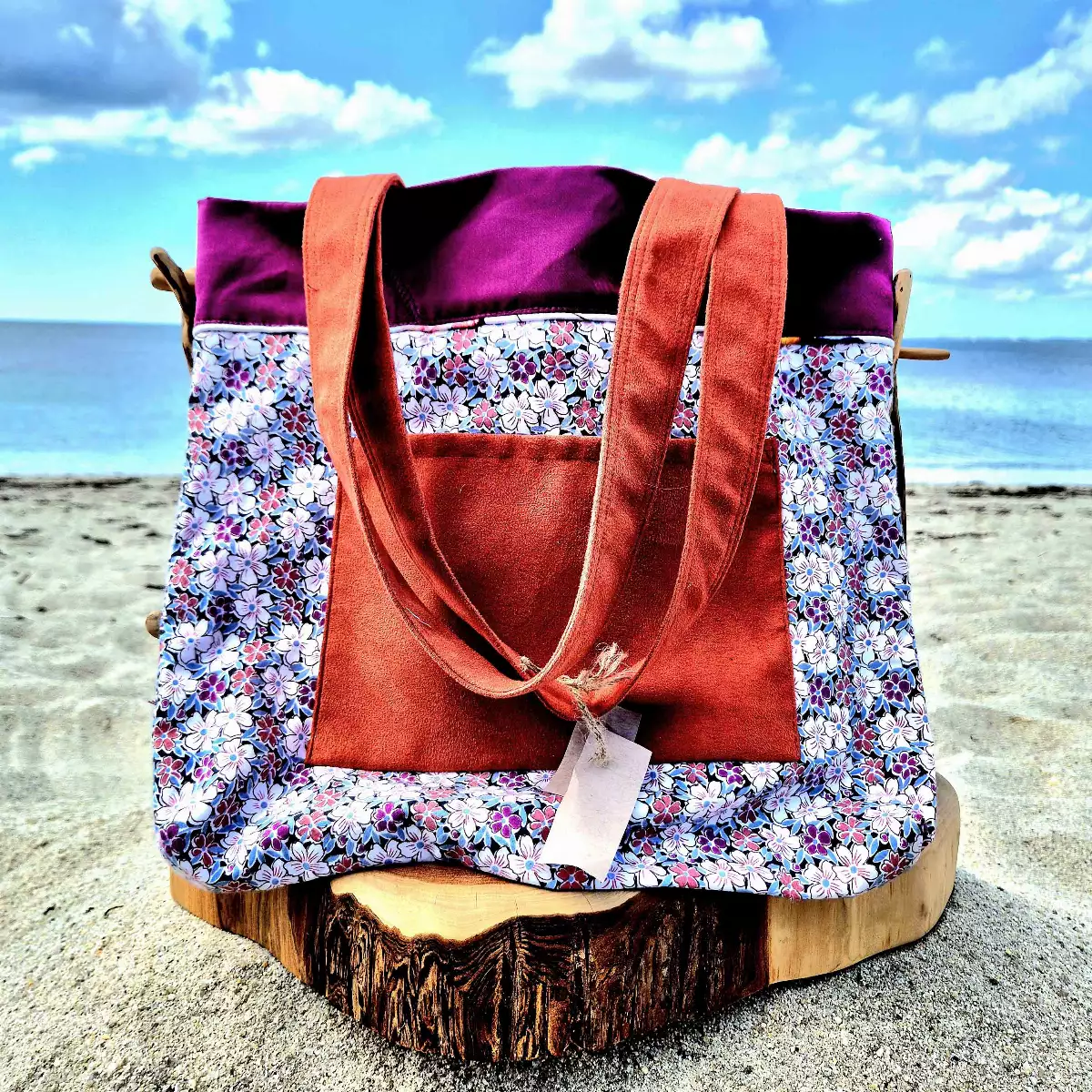 SAC FLEURI ET ROUGE